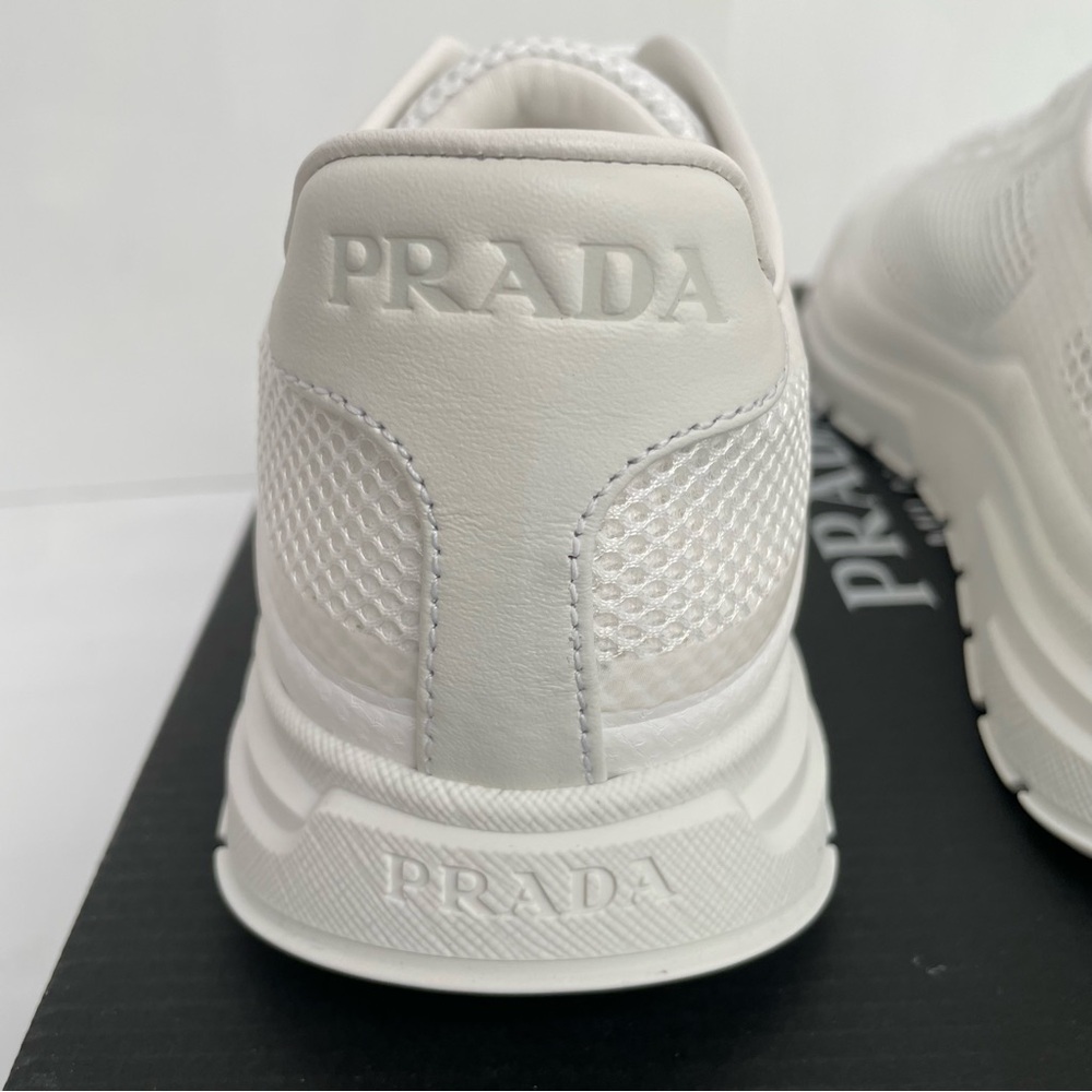 Prada Prax 2.0 Fabric And Mesh Sneakers White NWT In Box - Picture 12 of 15